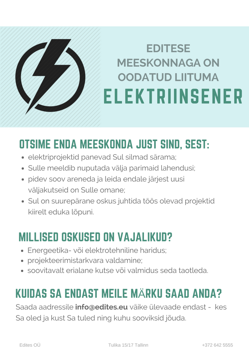 Edites otsib elektriinseneri